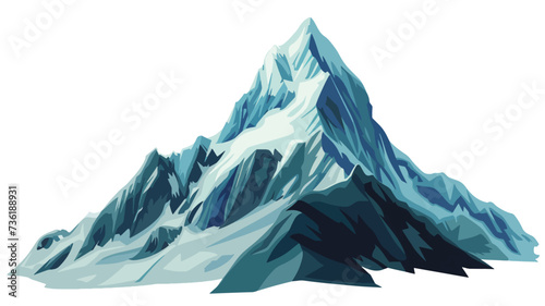 Mountain peak flat vector isolated on white.