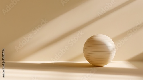 pilates ball isolated on beige background fitness