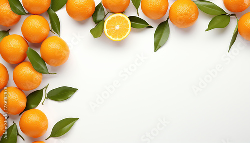 Orange background frame. White background. Copy space.