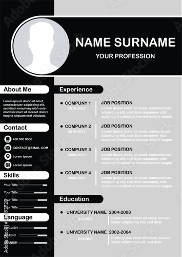 vector minimalist cv template cv template easy