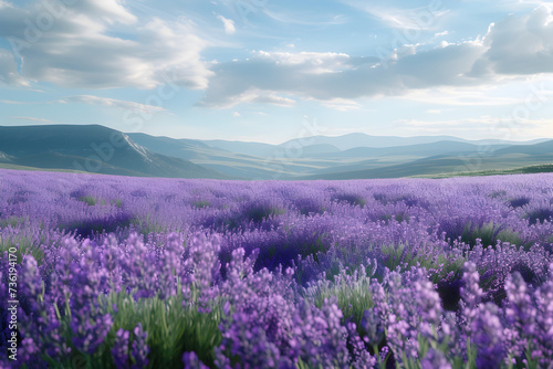 A stunning landscape of a lavender field  perfect for wallpaper or background use.
