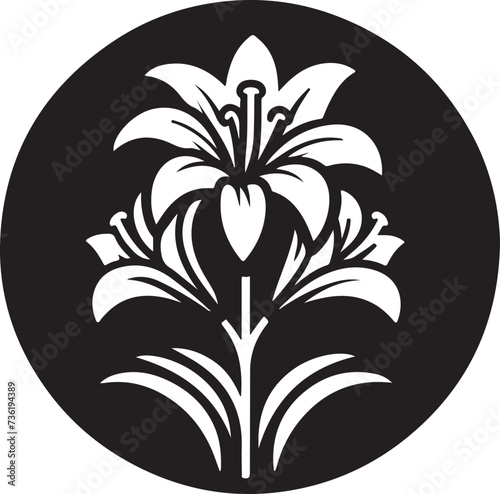 A Lily Flowers Icon Silhouette Vector illustration