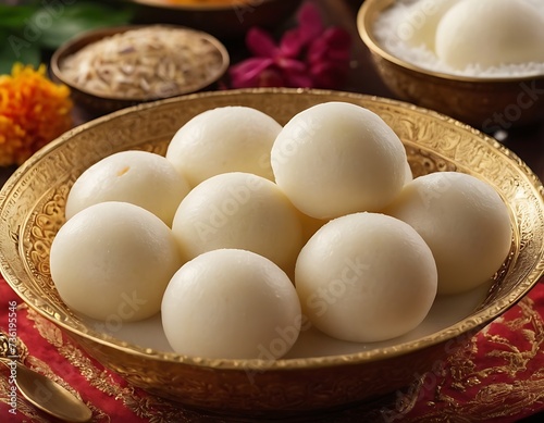 Traditional sweet or dessert popular in the eastern part of South Asia, called Rasgulla. Also called Misti.It is made with sugar and milk.Rosogolla or Roshogolla or Rasagola or Ras Gulla photo