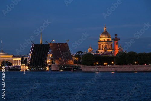 Obraz na płótnie St. Petersburg, raised Palace bridge w salonie