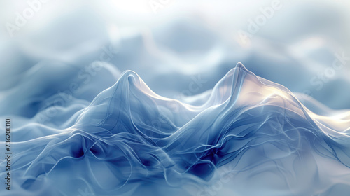  Abstract background of soft folds of blue silk fabric.