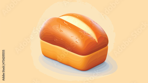 Bread or loaf. 3D vector icon. Cartoon minimal.