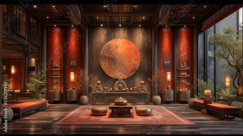 Asian style room interior