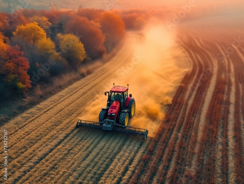 tractor in the field autumn work © Olexandr