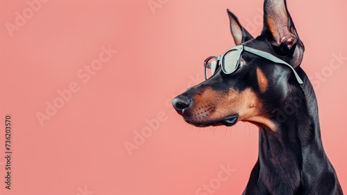 Funny dog with glasses.