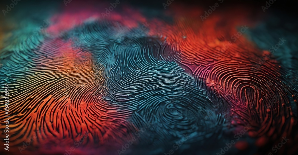 colorful fingerprint on the background - obrazy, fototapety, plakaty 