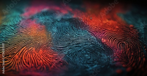colorful fingerprint on the background photo