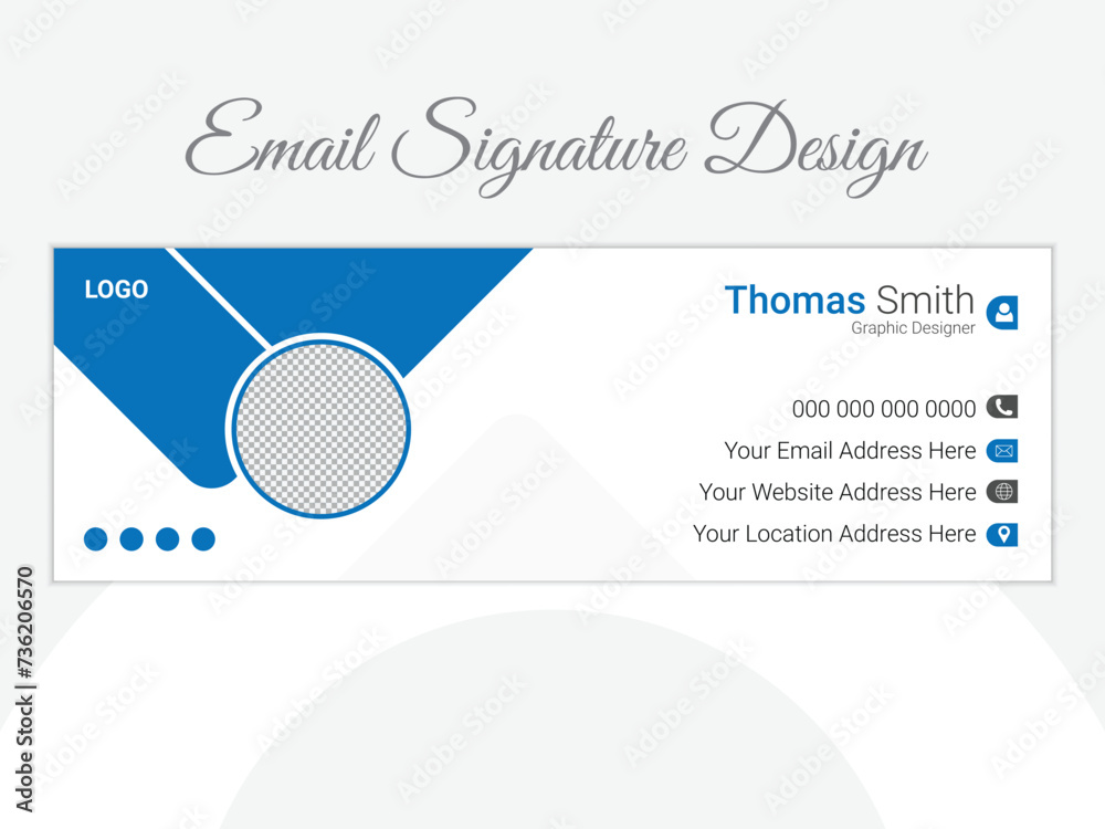 New Email signature template design or face book cover template