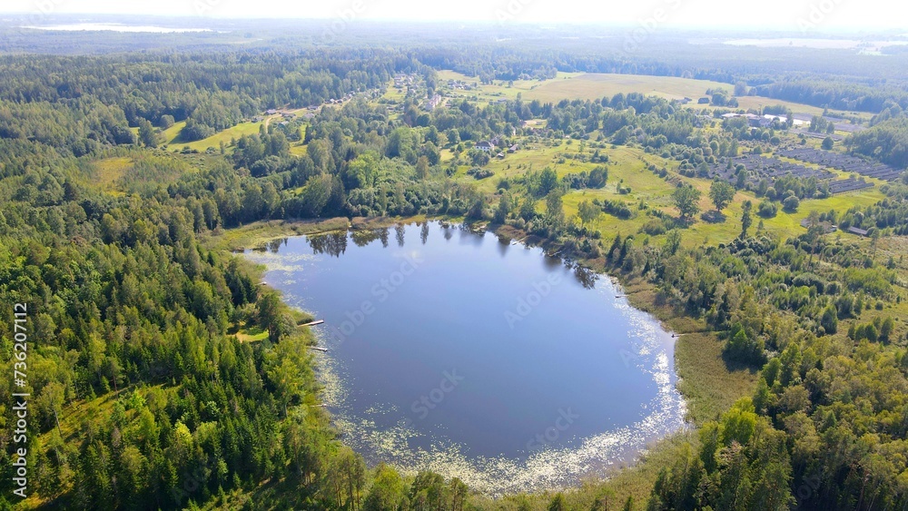 view of the lake from drone view of the lake from drone