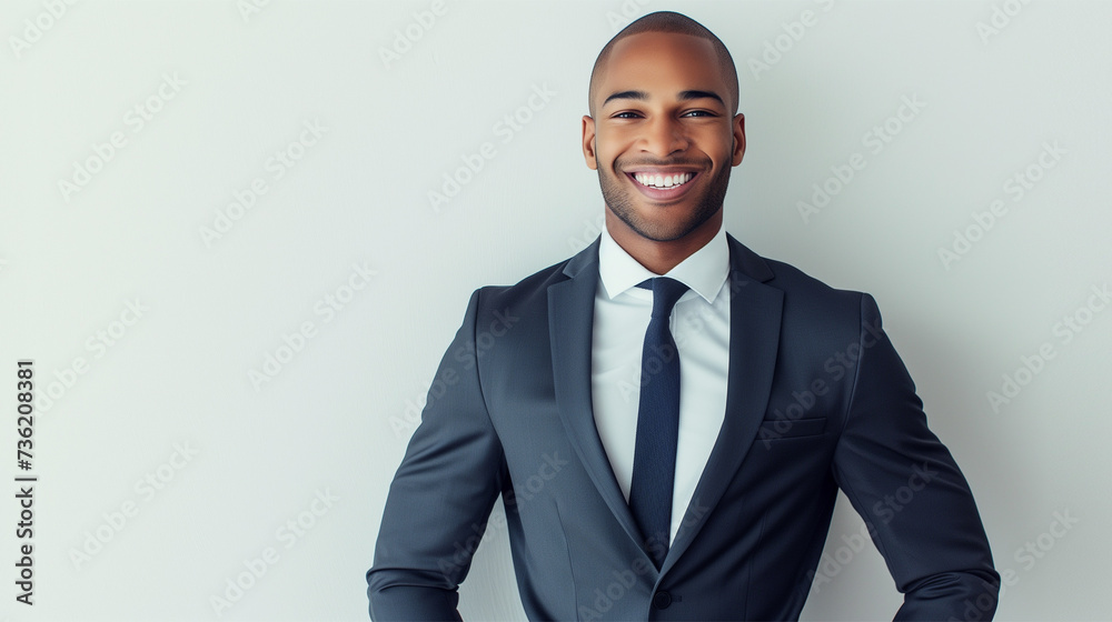Portrait of a Confident African American Businessman in a Suit Exuding Success and Professionalism, Portrait of a Confident African American Businessman in a Suit Exuding Success and Professionalism,
