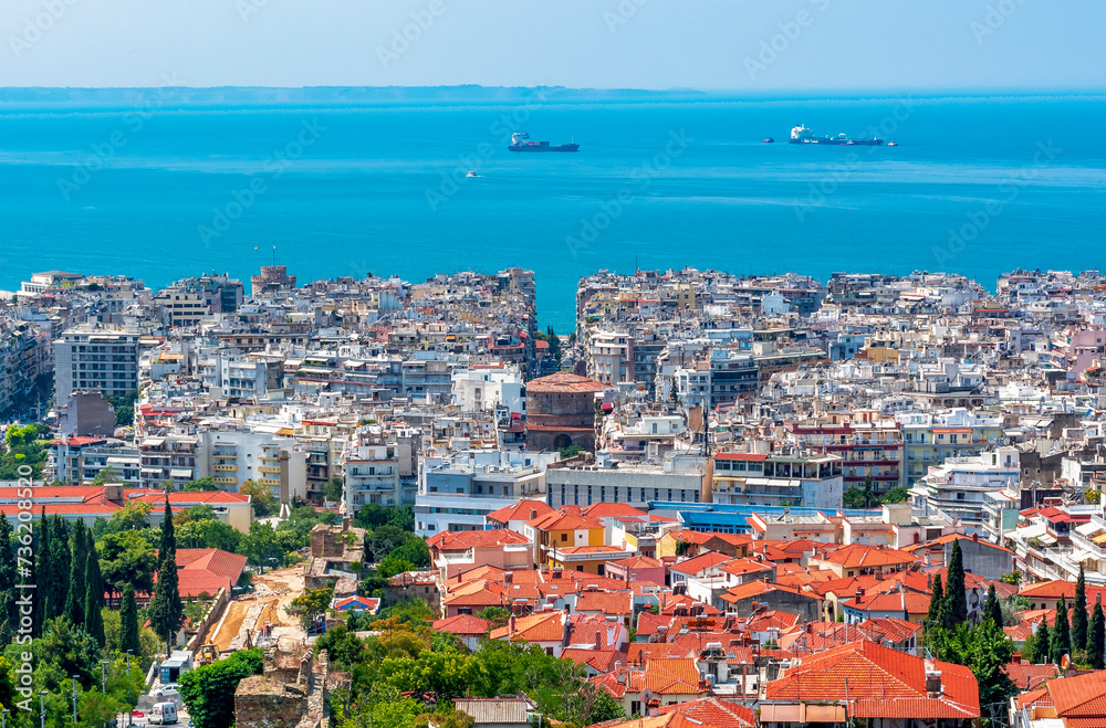 Cityscape of Thessaloniki town in Greece