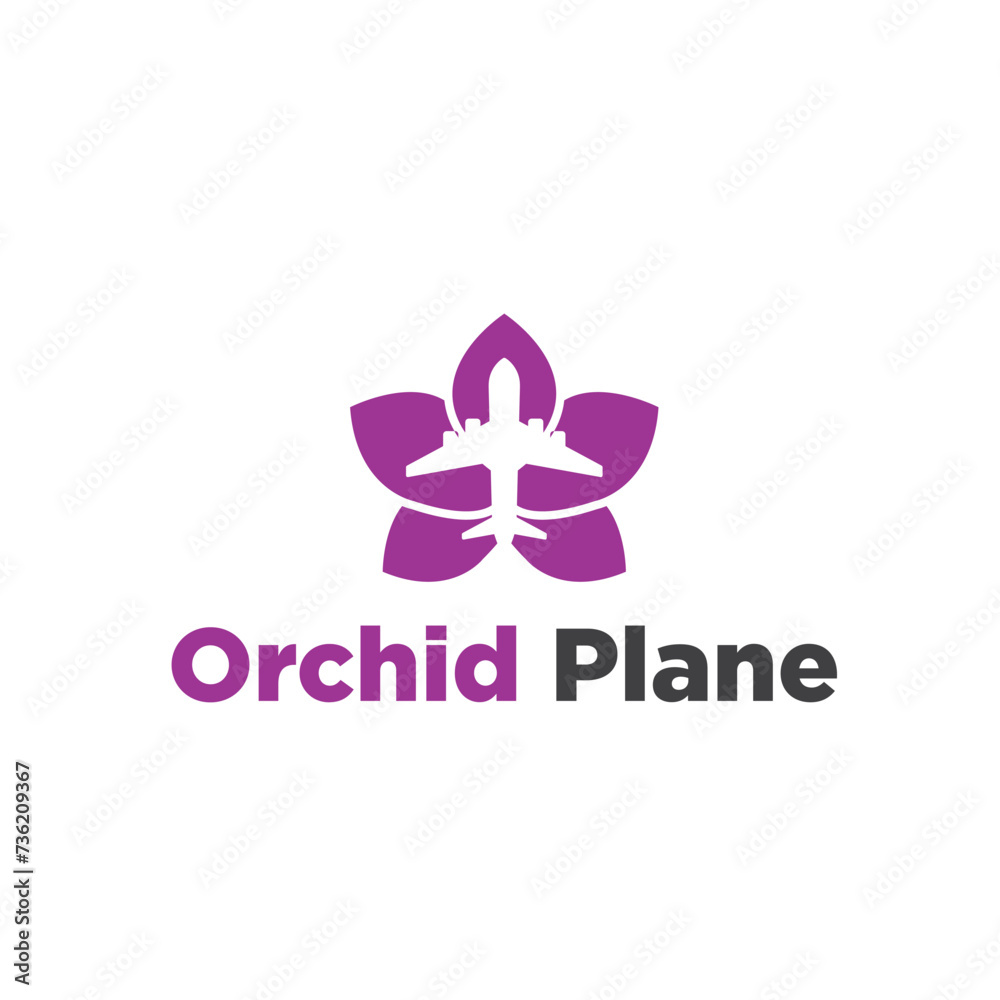 Obraz premium Orchid Plane Logo
