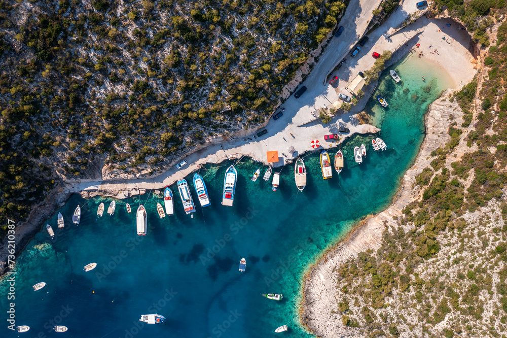 Aerial view of the coast of the sea