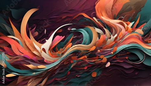 "Unleash your creativity with a vector abstract background design, showcasing a dynamic fusion of intricate shapes and flowing lines, expertly crafted in a modern and sophisticated manner."
