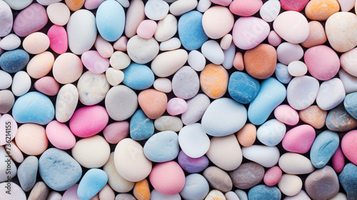 Pastel-colored pebble stones background.