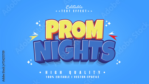 editable prom nights text effect