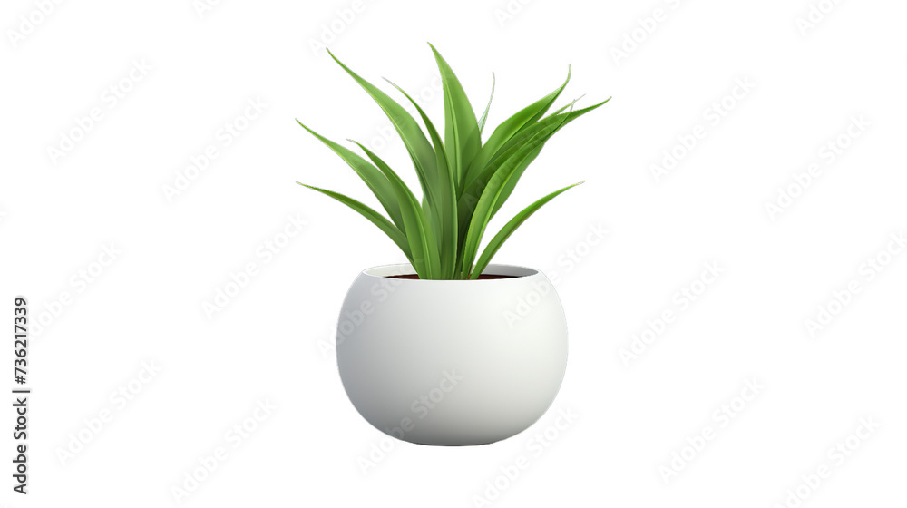 illustration of A pot of plant icon, Isolated on transparent PNG background, Generative ai