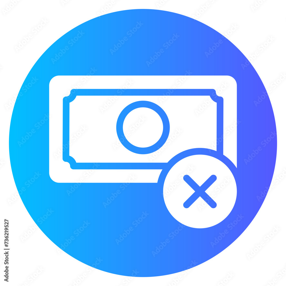 no money gradient icon