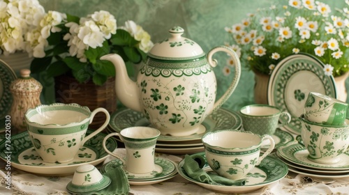 Irish Tea Time: Traditional tea settings with an Irish theme