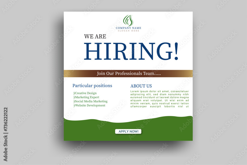 Skin care or herbal company hiring social media post design.We are hiring social media post design template .Hiring Job post template, We are hiring Job advertisement .Job vacancy social media design. Skin care or herbal company hiring social media post design.We are hiring social media post design template .Hiring Job post template, We are hiring Job advertisement .Job vacancy social media design.