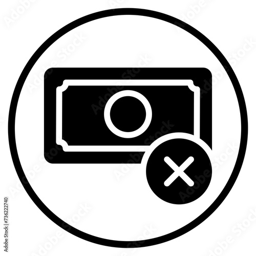 no money glyph icon