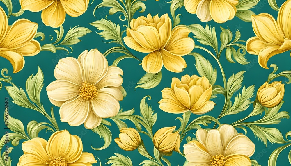 Fototapeta premium Flowers Pattern Background