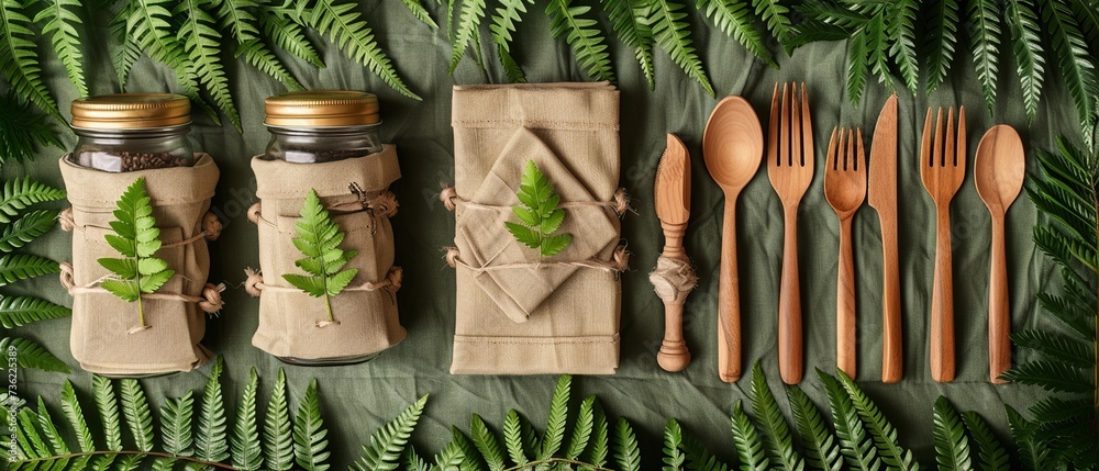 Sustainable Kitchen Essentials Flat Lay

