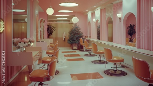 beauty studio retro from 1970 style vintage photo