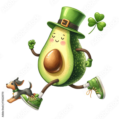 Long leg Avocado St.Patrick,Cute Avocodo,Irish Themed PNG,Lucky St.Shamrock Clipart, Clovers clipart, Irish Festive,flag irish,watercolor photo