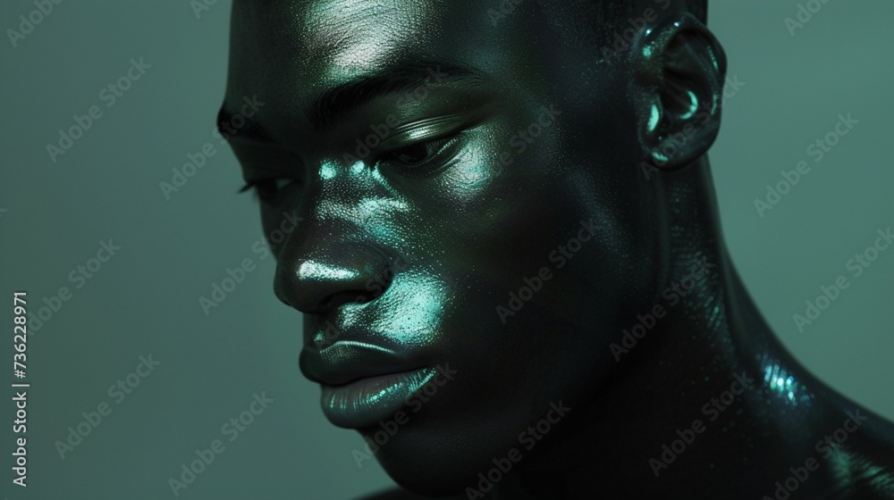 Moonlight casts a soft glow on the features of a computer-generated portrait, imbuing it with a sense of quiet contemplation