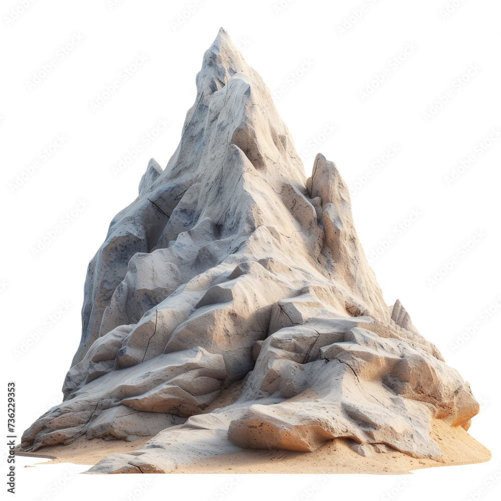 Rock Mountain Shape Formation Isolated on Transparent or White Background, PNG