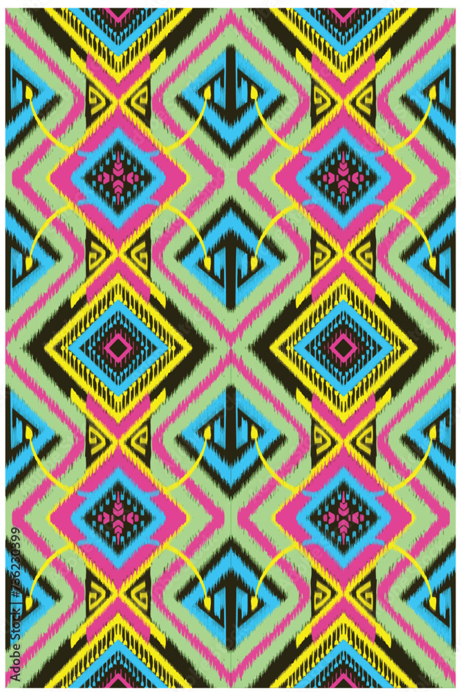 Geometric ethnic seamless pattern for background,fabric,wrapping,clothing,wallpaper,Batik,carpet,embroidery style pattern