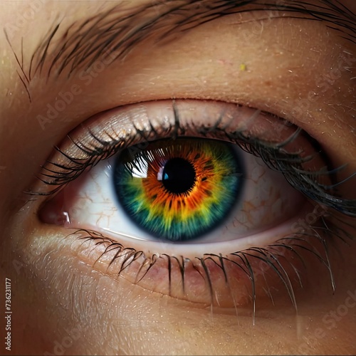 close up of a female eye