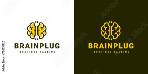 brain plug logo design