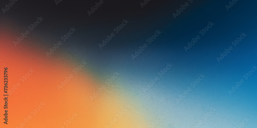 abstract Color gradient  grainy background, dark orange blue black  noise textured grain  gradient  backdrop website header poster banner cover design
