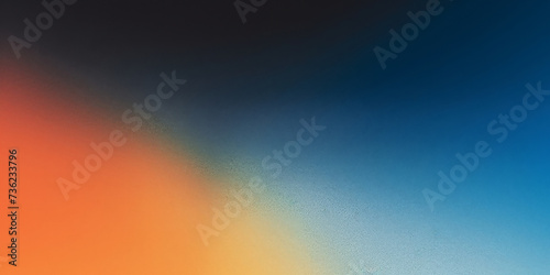 abstract Color gradient grainy background, dark orange blue black noise textured grain gradient backdrop website header poster banner cover design