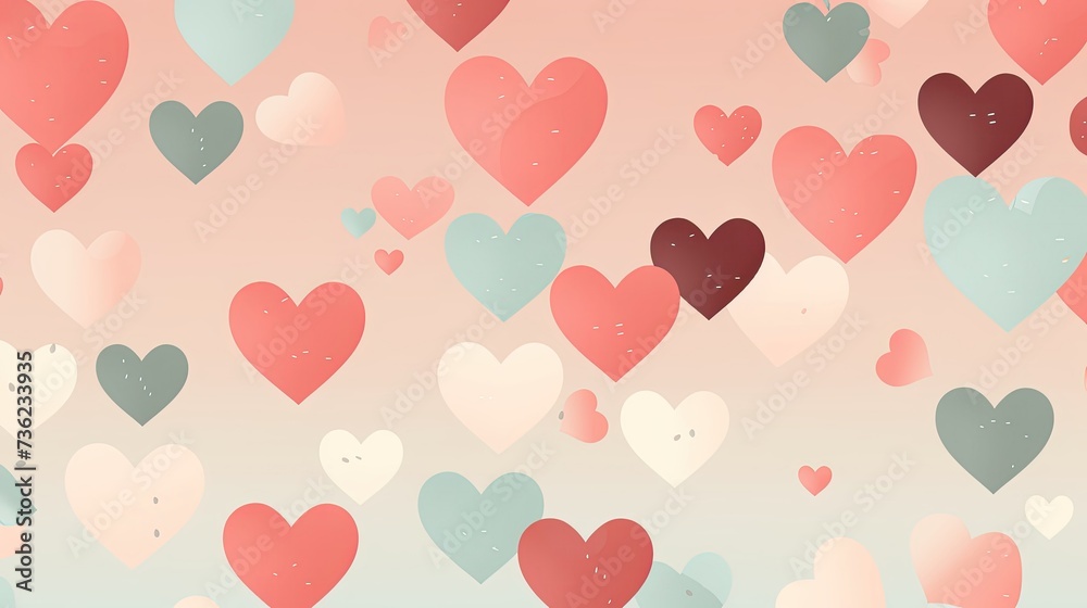 hearts, valentine day wallpaper, muted colors background, minimal background