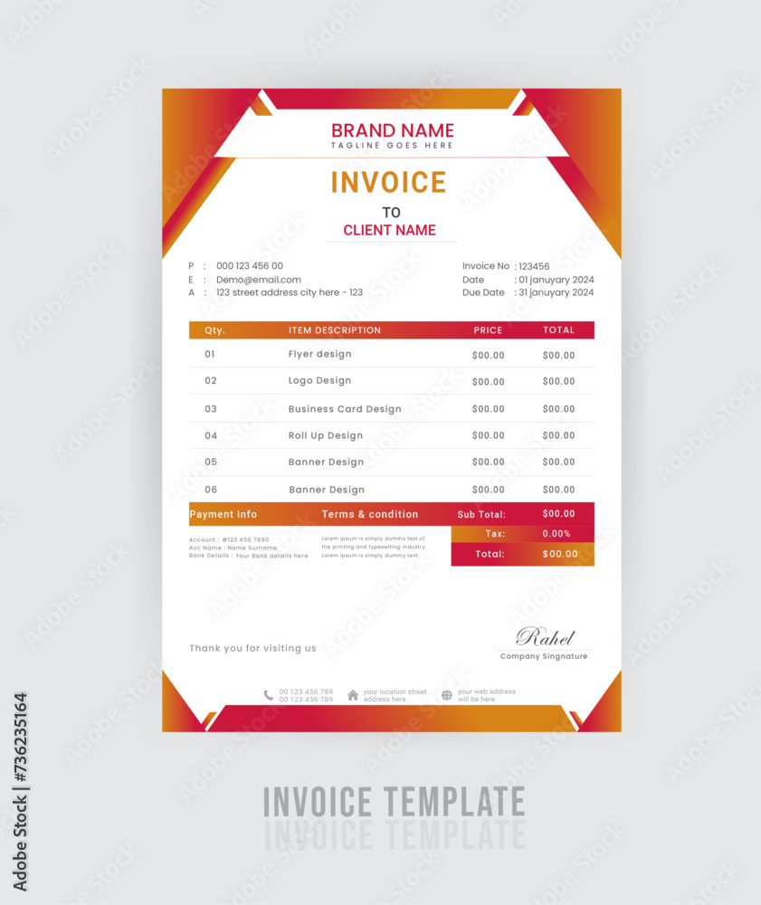 Company invoice Design
