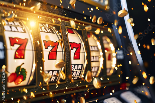 casino slot machine with triple seven 777 photo