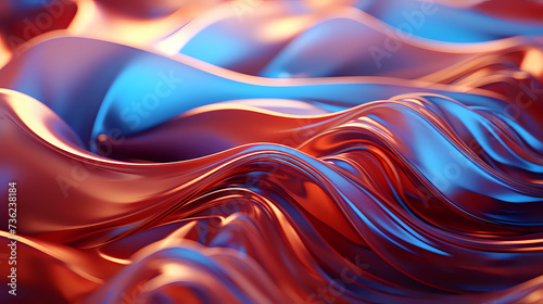 Red and Blue Silk Waves. A luxurious digital artwork of red and blue silk waves, perfect for abstract backgrounds and vibrant designs.