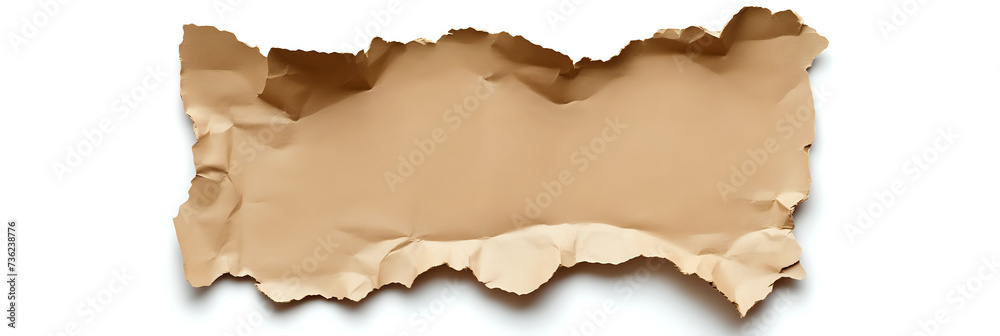 Isolated Torn Paper with Copyspace.
An isolated piece of torn brown paper, ideal for messages, announcements, or creative design elements with ample copyspace.