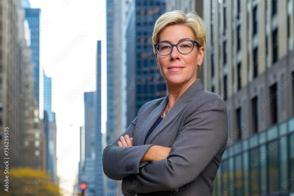 Sophisticated Businesswoman Embracing Urban Opportunities Sophisticated Businesswoman Embracing Urban Opportunities