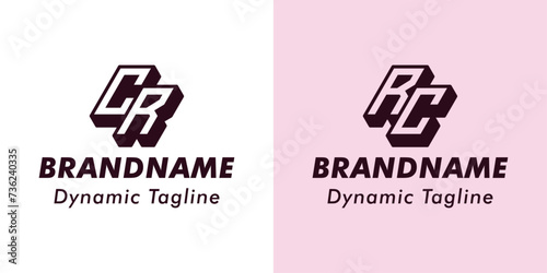 Letters CR and RC 3D Monogram Logo, Suitable for business with CR or RC initials