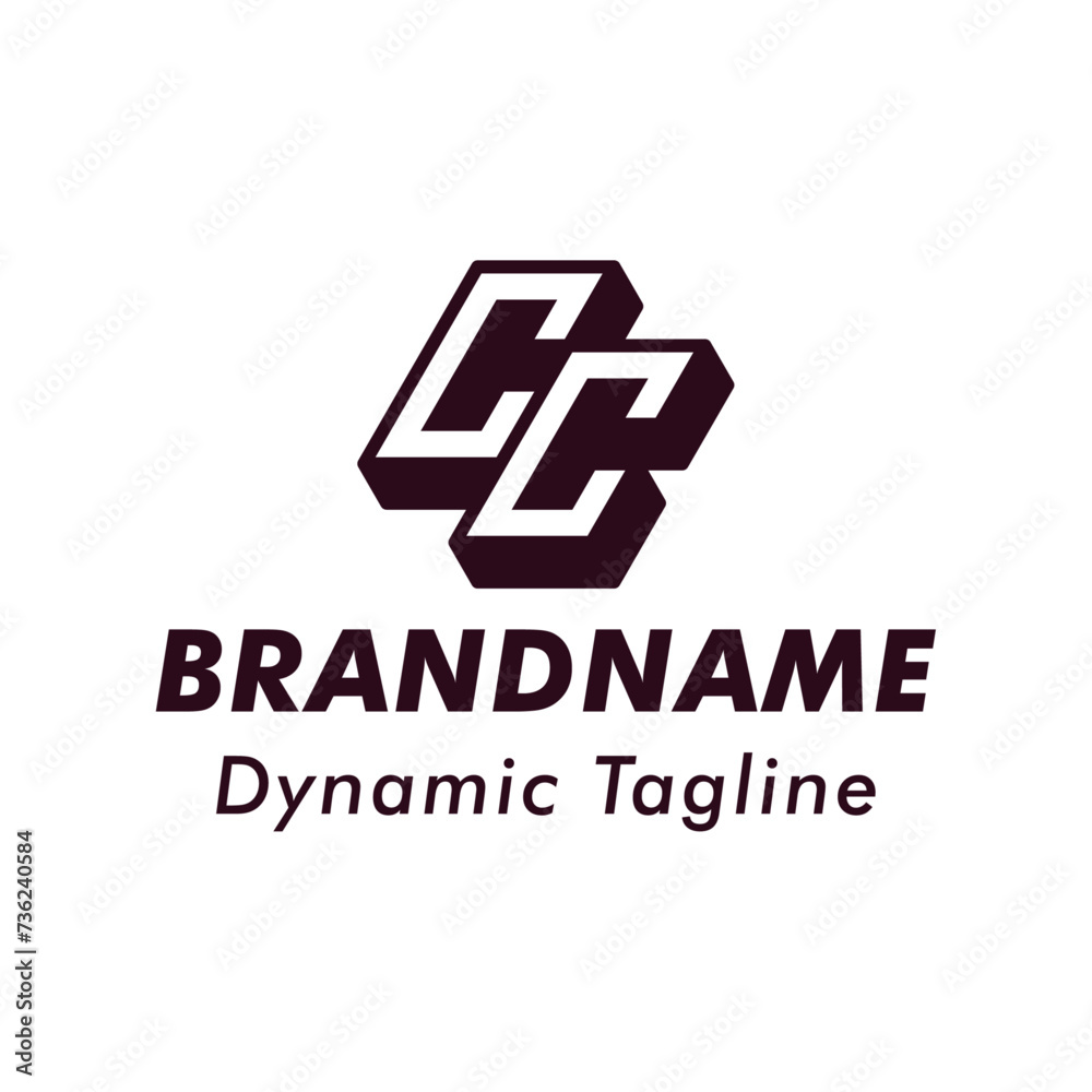 Letters CC 3D Monogram Logo, Suitable for business with CC initials Letters CC 3D Monogram Logo, Suitable for business with CC initials