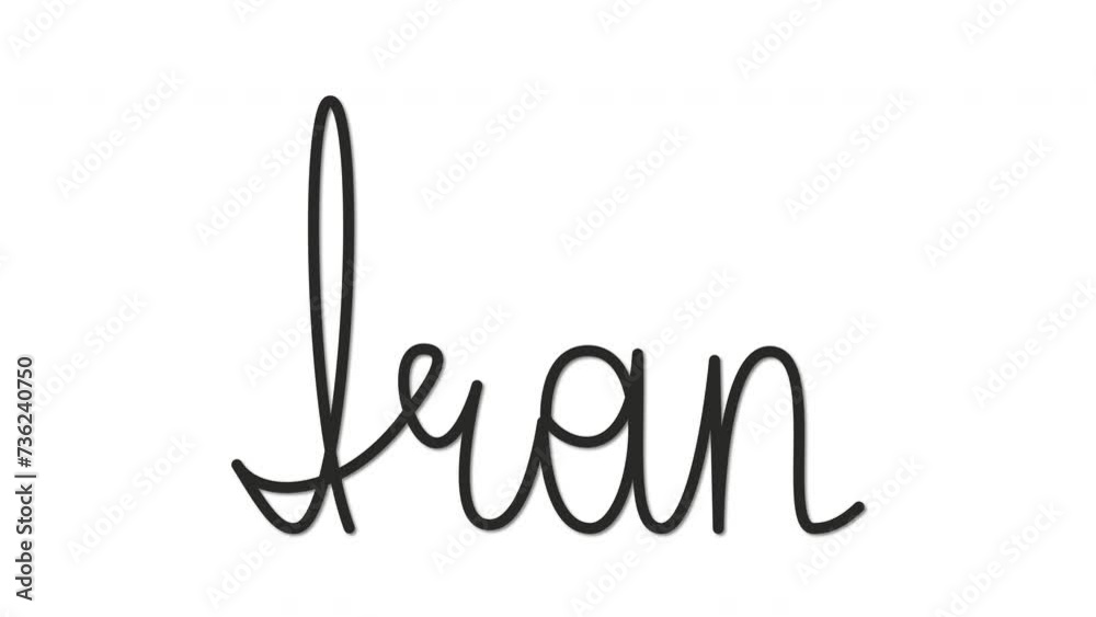 Iran country name handwriting animation. Iran country name handwriting animation.