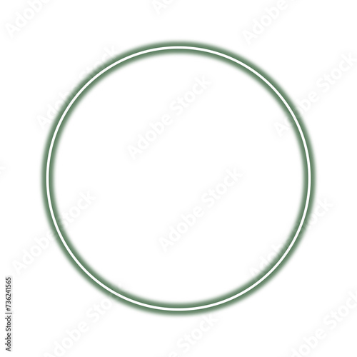 Neon green circle frame png